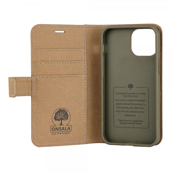 Onsala iPhone 13 Mini Cover ECO Wallet Sand