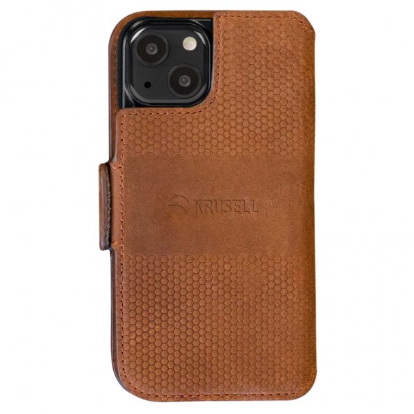 Krusell iPhone 13 Mini Cover Læder PhoneWallet Cognac