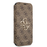 Guess iPhone 13 Mini Cover Metal Logo Brun