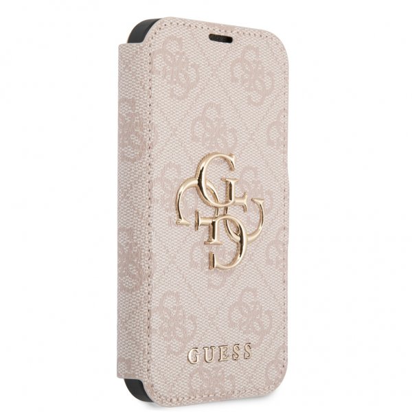 Guess iPhone 13 Mini Cover Metal Logo Rosa