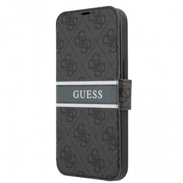 Guess iPhone 13 Mini Cover Printed Stripe Grå