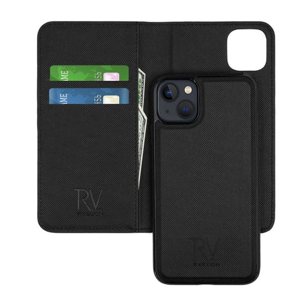 Rvelon iPhone 13 Mini Cover Magnetisk Aftageligt Etui Sort