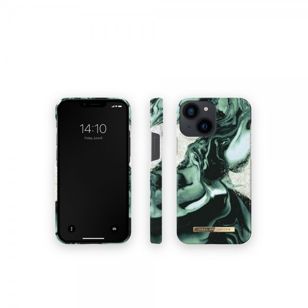 Ideal of Sweden iPhone 13 Mini Cover Fashion Case Golden Olive Marble