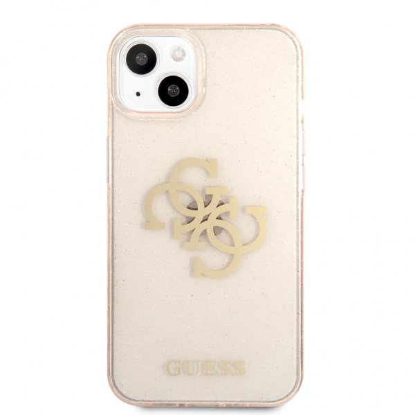 Guess iPhone 13 Mini Cover Full Glitter Guld