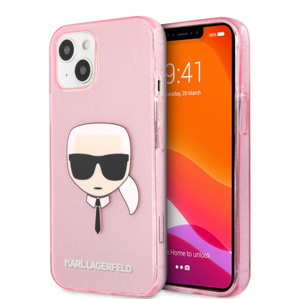 Karl Lagerfeld iPhone 13 Mini Cover Full Glitter Rosa