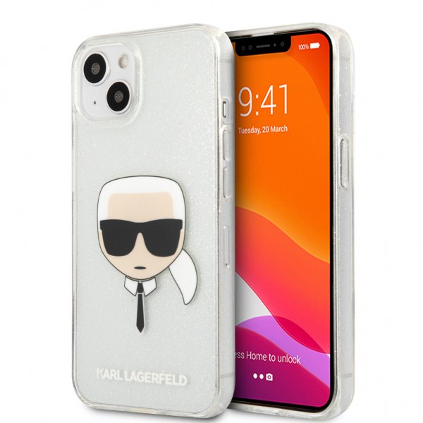 Karl Lagerfeld iPhone 13 Mini Cover Fuld Glitter Sølv