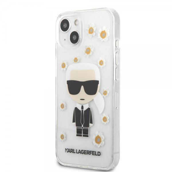 Karl Lagerfeld iPhone 13 Mini Cover Iconic Flower Transparent