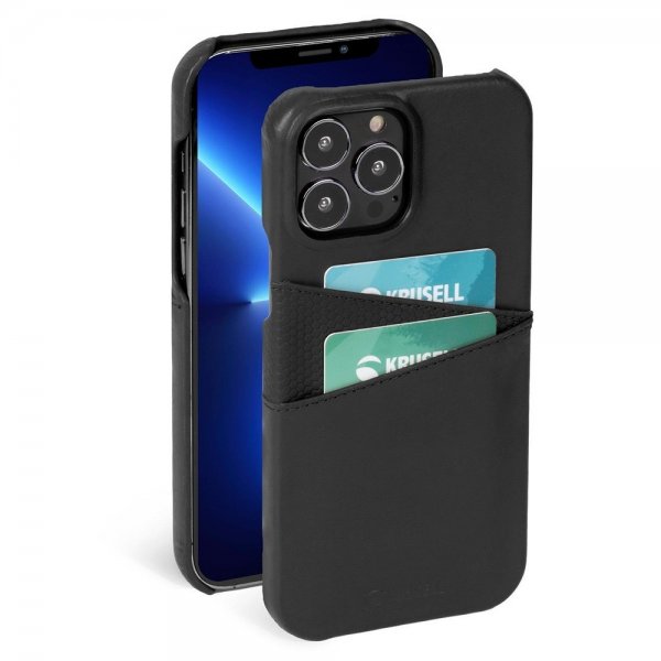 Krusell iPhone 13 Mini Cover Leather CardCover Vintage Black