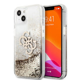 Guess iPhone 13 Mini Cover Liquid Glitter Guld