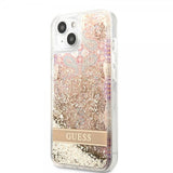 Guess iPhone 13 Mini Cover Liquid Glitter Paisley Pattern Guld