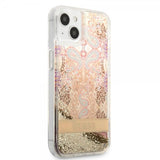 Guess iPhone 13 Mini Cover Liquid Glitter Paisley Pattern Guld
