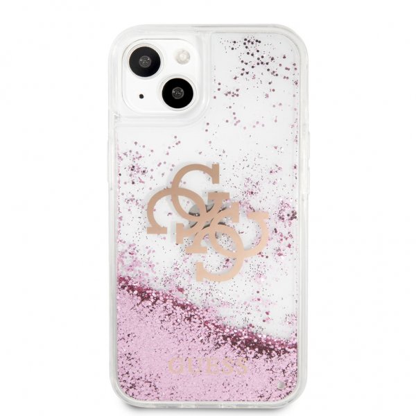 Guess iPhone 13 Mini Cover Liquid Glitter Rosa