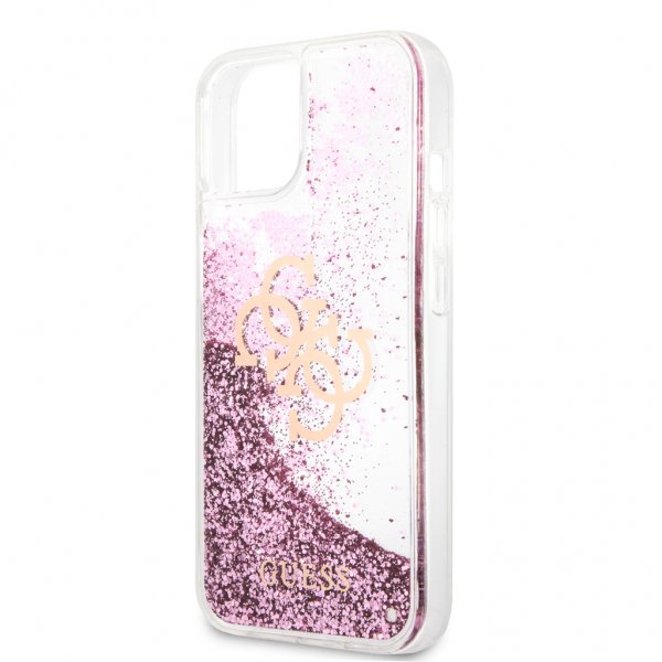 Guess iPhone 13 Mini Cover Liquid Glitter Rosa