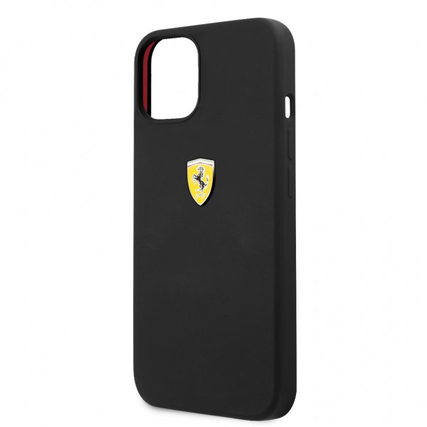 Ferrari iPhone 13 Mini Cover Liquid Silicone Metal Logo Sort