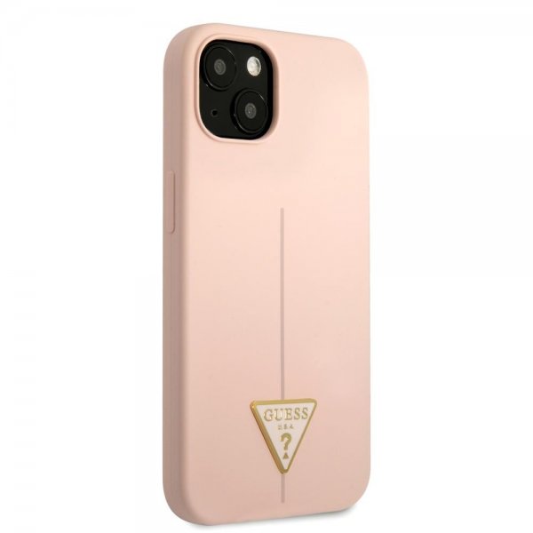 Guess iPhone 13 Mini Cover Metal Triangle Rosa