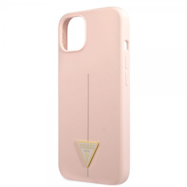 Guess iPhone 13 Mini Cover Metal Triangle Rosa