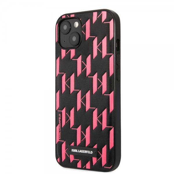 Karl Lagerfeld iPhone 13 Mini Cover Monogram Mønster Rosa