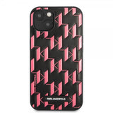 Karl Lagerfeld iPhone 13 Mini Cover Monogram Mønster Rosa