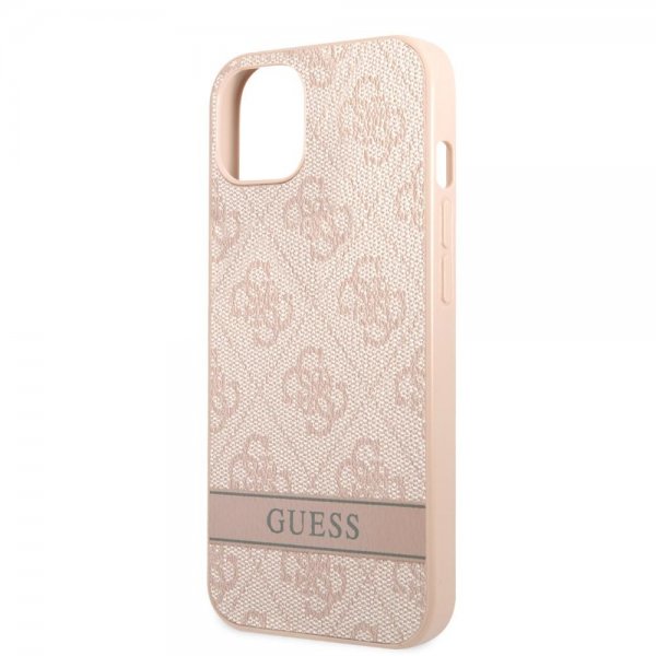 Guess iPhone 13 Mini Cover Printed Stripe Bottom Rosa