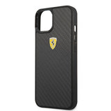 Ferrari iPhone 13 Mini Cover Real Carbon Metal Logo Sort