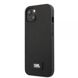 Karl Lagerfeld iPhone 13 Mini Cover Saffiano Metal Plaque Sort
