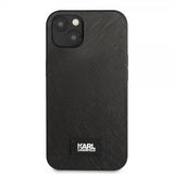Karl Lagerfeld iPhone 13 Mini Cover Saffiano Metal Plaque Sort