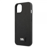 Karl Lagerfeld iPhone 13 Mini Cover Saffiano Metal Plaque Sort