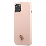 Guess iPhone 13 Mini Cover Silikone Metal Logo 4G Lyserød