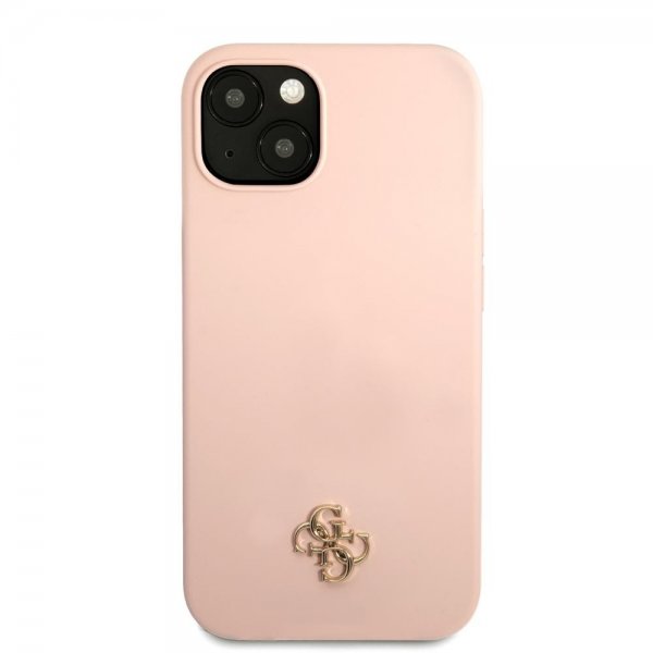 Guess iPhone 13 Mini Cover Silikone Metal Logo 4G Lyserød