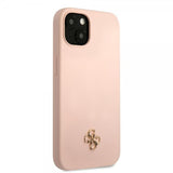 Guess iPhone 13 Mini Cover Silikone Metal Logo 4G Lyserød