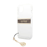 Guess iPhone 13 Mini Cover Stripe Charm Brun