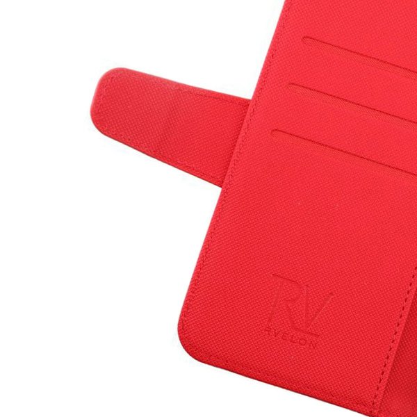 Rvelon iPhone 13 Etui Udklappeligt Kortrum Rød