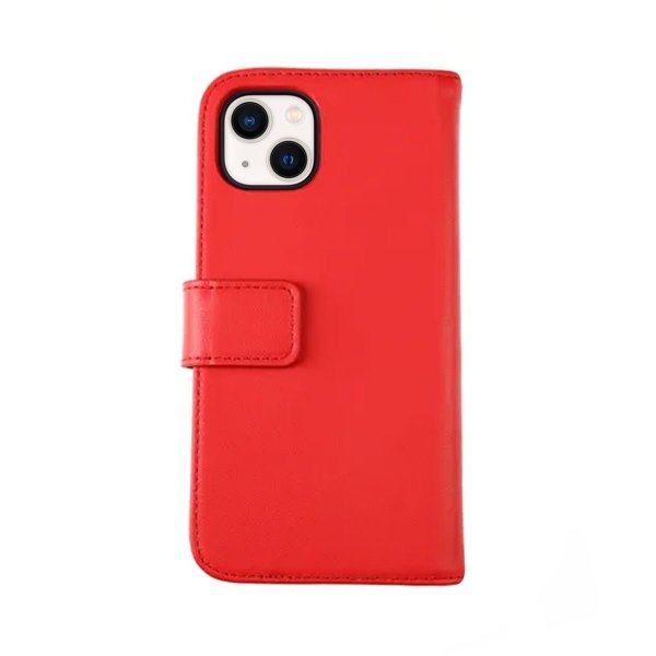 Rvelon iPhone 13 Etui Ægte læder Kortlomme Rød
