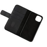Rvelon iPhone 13 Cover Ægte læder Kortlomme Sort