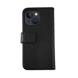 Rvelon iPhone 13 Cover Ægte læder Kortlomme Sort