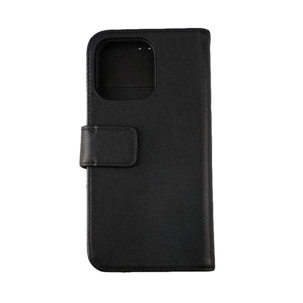 Rvelon iPhone 13 Cover Ægte læder Kortlomme Sort