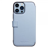 Qialino iPhone 13 Pro Etui Ægte læder Kortplads Blå