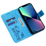 iPhone 13 Pro Etui Blomstret Mønster Blå