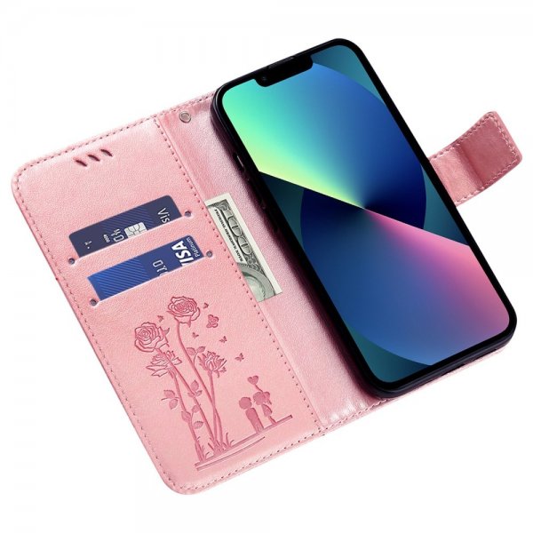 iPhone 13 Pro Cover Blomstermønster Rosa