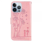 iPhone 13 Pro Cover Blomstermønster Rosa