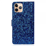 iPhone 13 Pro Cover Glitter Stripe Blå