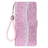 iPhone 13 Pro Cover Glitter Stribe Rosa