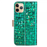 iPhone 13 Pro Cover Krokodillemønster Glimmer Grøn