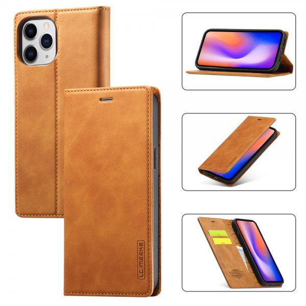 Lc.Imeeke iPhone 13 Pro Cover med Kortlomme Flip Brun