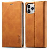 Lc.Imeeke iPhone 13 Pro Cover med Kortlomme Flip Brun