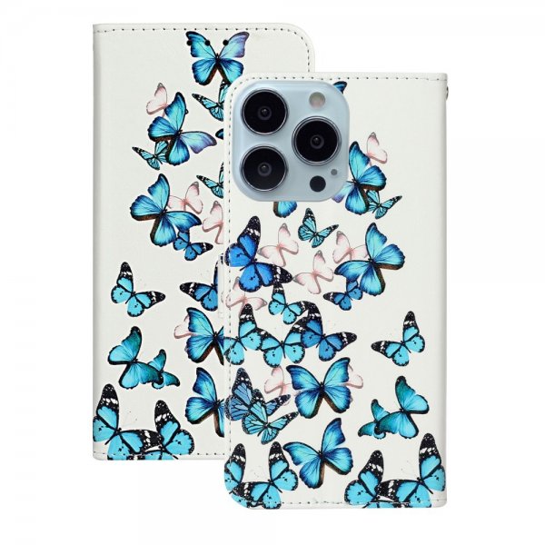iPhone 13 Pro Cover Motiv Blå Sommerfugle