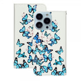 iPhone 13 Pro Cover Motiv Blå Sommerfugle