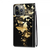 iPhone 13 Pro Cover Motiv Guld Sommerfugle