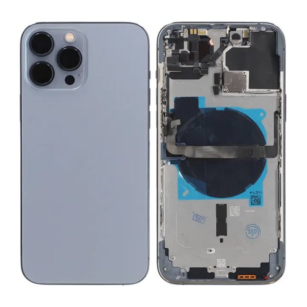 iPhone 13 Pro Max Bagside med Komplet Ramme OEM - Blå