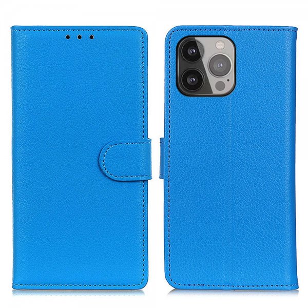Nordic Covers iPhone 13 Pro Max Cover Litchi Blå